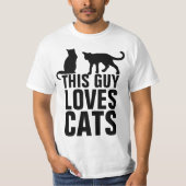 男の猫Tシャツは猫Tシャツが大好き Tシャツ (正面)