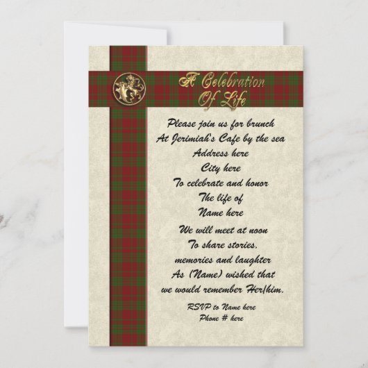 男の生涯お祝い 招待状 (正面)