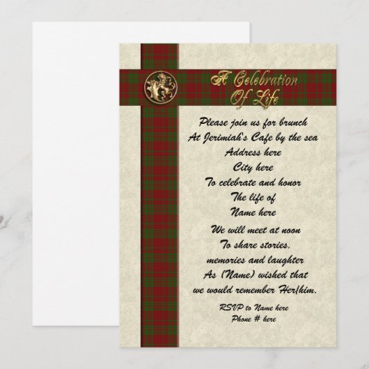 男の生涯お祝い 招待状 (正面/裏面)