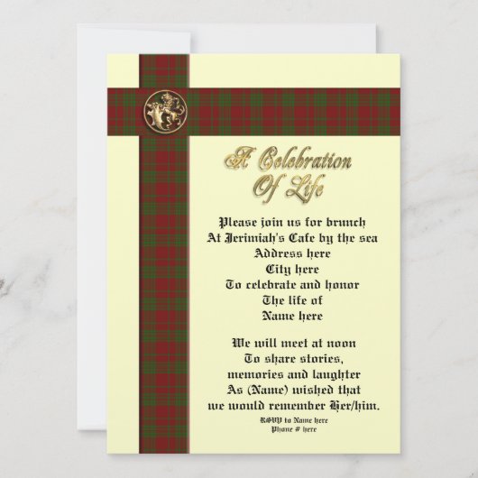 男の生涯お祝い 招待状 (正面)