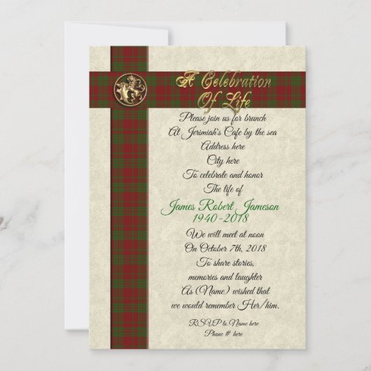 男の生涯お祝い 招待状 (正面)