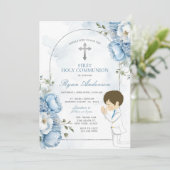 男の祈子の最初の聖餐式ダスティブルーフローラ 招待状 (スタンド正面)