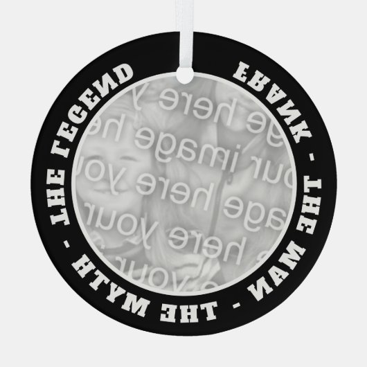 男の神話の伝説のガラスのおもしろいクリスマスの装飾 ガラスオーナメント (裏面)