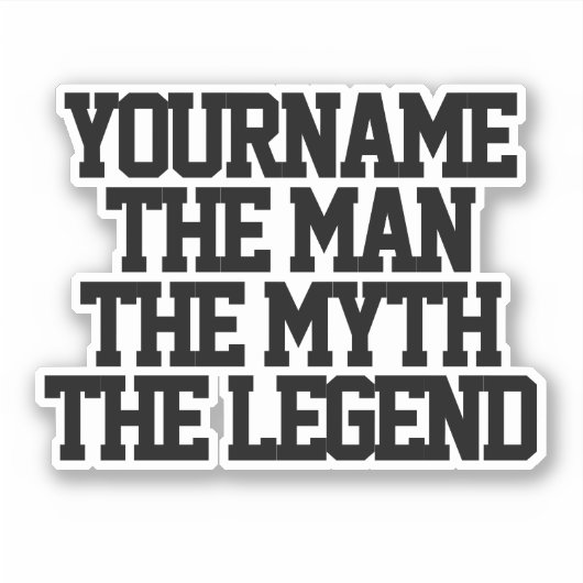 男の神話の伝説のパーソナライズされたキスカットのビニール シール (正面)