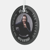 男の神話の伝説の写真の誕生日 ガラスオーナメント (正面左)