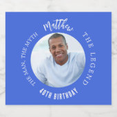 男の神話の伝説の写真の青王室のい誕生日パーティー ビールラベル (シングルラベル)