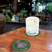 男の神話の伝説の写真エメラルドグリーン誕生日パーティー ラウンドペーパーコースター