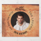 男の神話の伝説の写真テラコッタ誕生日パーティー ビールラベル (シングルラベル)