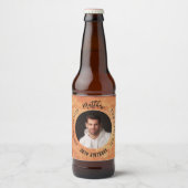 男の神話の伝説の写真テラコッタ誕生日パーティー ビールラベル (正面)