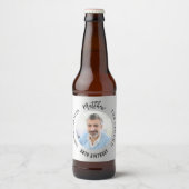 男の神話の伝説の写真銀誕生日パーティー ビールラベル (正面)