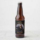 男の神話の伝説の写真黒い金ゴールド誕生日パーティー ビールラベル (正面)