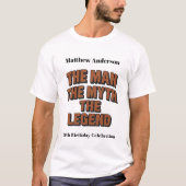 男の神話の伝説の名前おもしろいレンガの壁のbrithday tシャツ (正面)