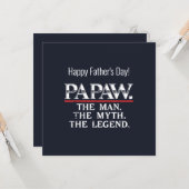 男の神話の伝説の父の日をパパ カード (正面/裏面インサイチュ)