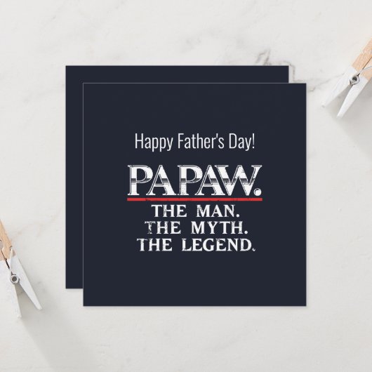 男の神話の伝説の父の日をパパ カード (正面/裏面インサイチュ)