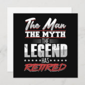 男の神話の伝説の退職した引退おじいちゃんギフト 招待状 (正面/裏面)