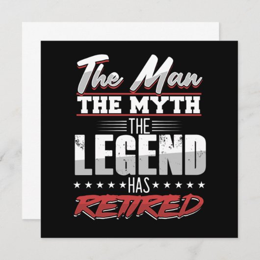 男の神話の伝説の退職した引退おじいちゃんギフト 招待状 (正面/裏面)