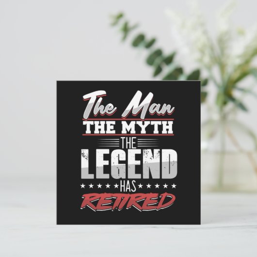 男の神話の伝説の退職した引退おじいちゃんギフト 招待状 (スタンド正面)