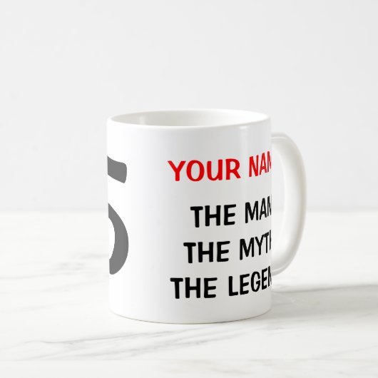 男の神話の伝説は85誕生日の男のためにマグカップ コーヒーマグカップ (正面右)