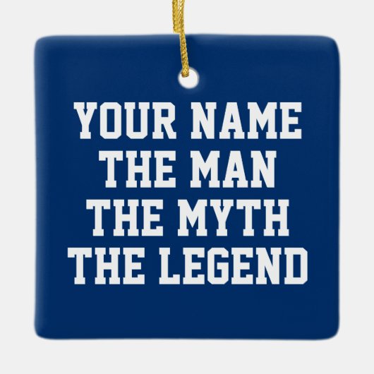 男の神話の伝説クリスマスの飾り男性へ セラミックオーナメント (正面)