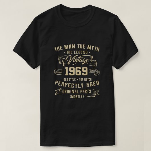 男の神話の伝説1969 54誕生日T型54年間 Tシャツ (デザイン正面)