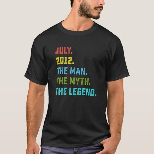 男の神話の伝説2012年7月10誕生日10年 Tシャツ (正面)