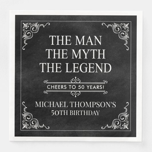 男の神話の伝説50誕生日ブラック (正面)