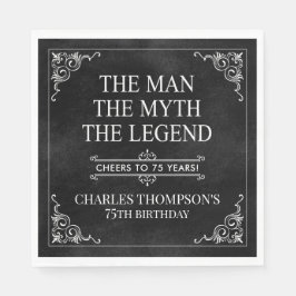 男の神話の伝説75誕生日ブラック スタンダードランチョンナプキン