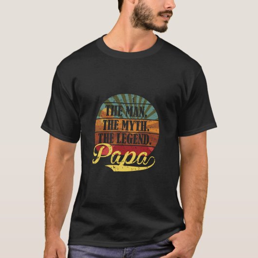 男の神話ザ伝説パパTシャツ Tシャツ (正面)