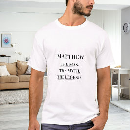 男の神話伝説ネームプレートおもしろ Tシャツ