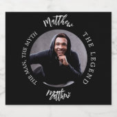 男の神話 伝説 フォト 名前 白黒 ビールラベル (シングルラベル)