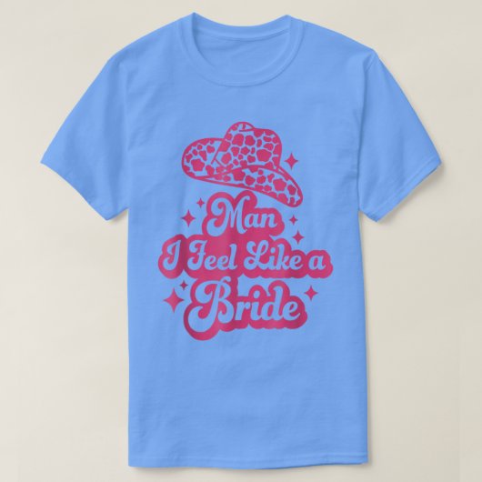 男の私は感じ花嫁のレトロカウボーイハットウェスタンC Tシャツ (デザイン正面)