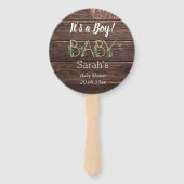 男の素朴子かわいいスローガン赤ちゃんシャワーカスタムだ ハンドファン (正面)