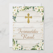 男の素朴子の洗礼と最初の誕生日メキシコ 招待状 (裏面)