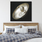 男の胸像を入れた皿 キャンバスプリント (インサイチュ (寝室))