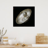 男の胸像を入れた皿 ポスター (キッチン)