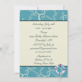 男の航海の子のための帆船の赤ちゃんシャワー招待状 招待状 (裏面)