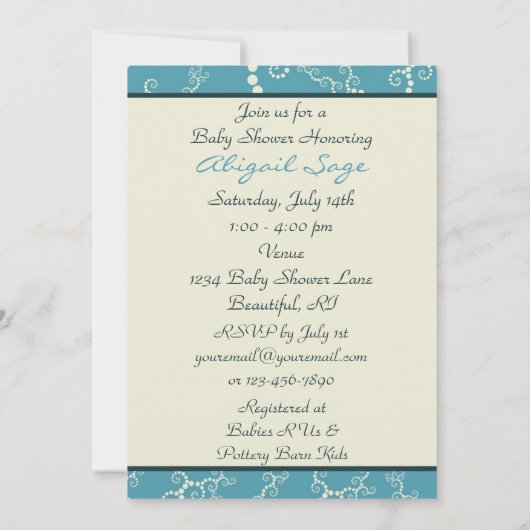 男の航海の子のための帆船の赤ちゃんシャワー招待状 招待状 (裏面)