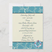 男の航海の子のための帆船の赤ちゃんシャワー招待状 招待状 (裏面)