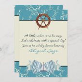 男の航海の子のための帆船の赤ちゃんシャワー招待状 招待状 (正面/裏面)