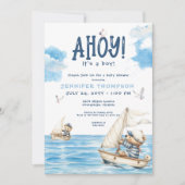 男の航海の子の船員が赤ん坊のシャワーを浴びる 招待状 (正面)