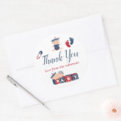 男の航海の子の赤ちゃんシャワーありがとう ラウンドシール (封筒)