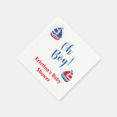 男の航海の子の赤ちゃんシャワーナプキン スタンダードカクテルナプキン (角)