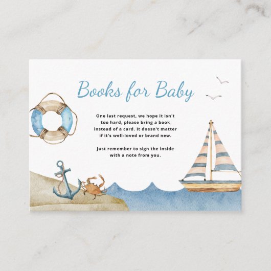 男の航海の子の赤ちゃんシャワーベビー エンクロージャーカード (正面)