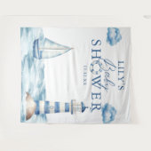 男の航海の子の赤ちゃんシャワー写真の背景 タペストリー (正面(横))