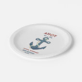 男の航海の子の赤ちゃんシャワー招待状 ペーパープレート (アングル)