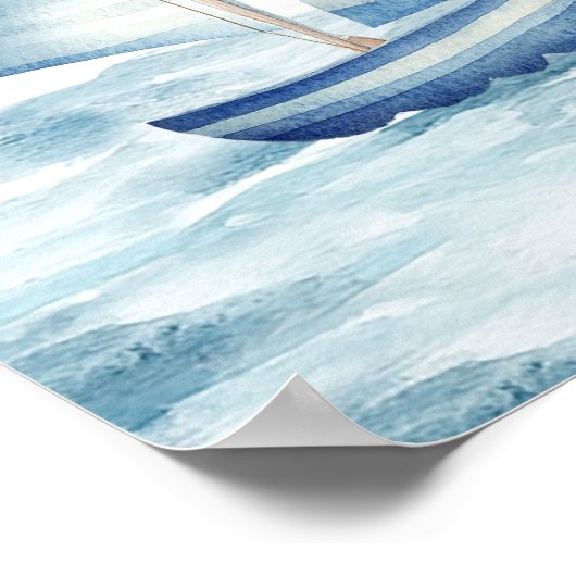 男の航海の子の赤ちゃんシャワー歓迎サイン ポスター (角)