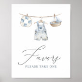 男の航海の子の赤ん坊のシャワー親善署名 ポスター (正面)