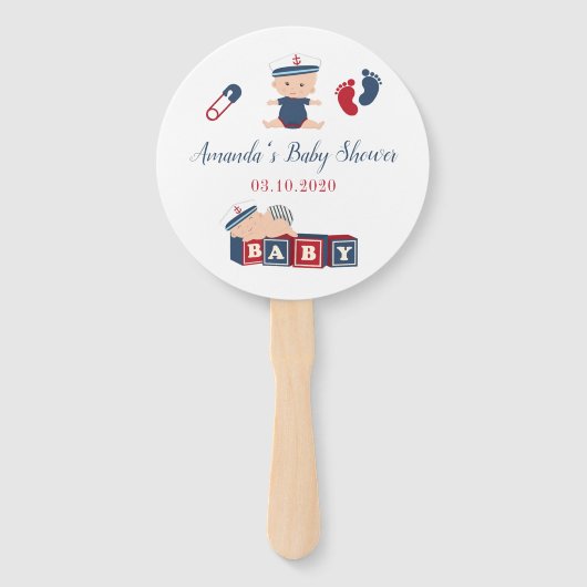 男の航海の子の赤ん坊のシャワー ハンドファン (正面)