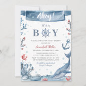 男の航海の子をシャワー 招待状 (正面)