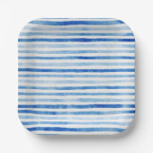 男の航海の子セーラーテディベアストライプベビーシャワー ペーパープレート (正面)